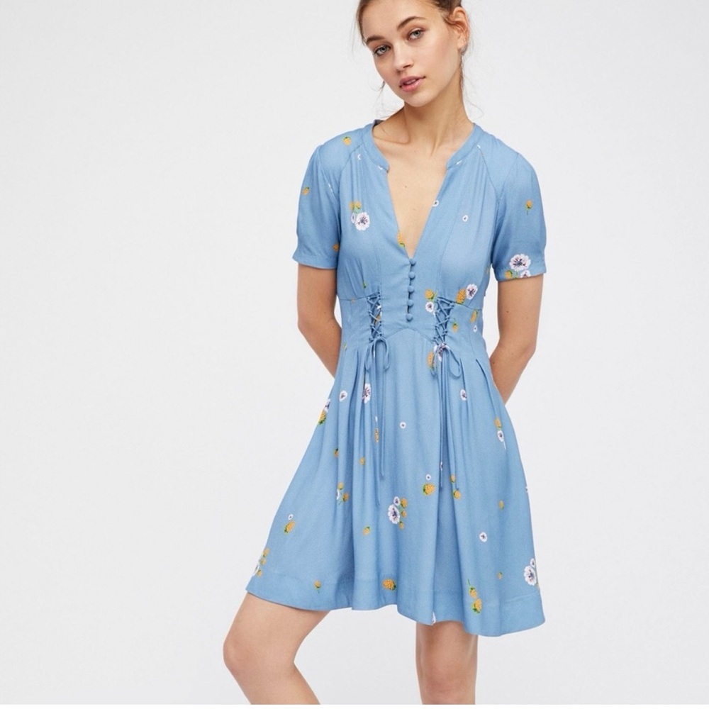 Free people Dream Girl Dress Blue 0